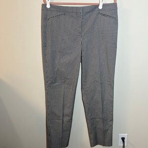 J. Jill Pull On Dress Ponte Pants Black White Patterned 14 T